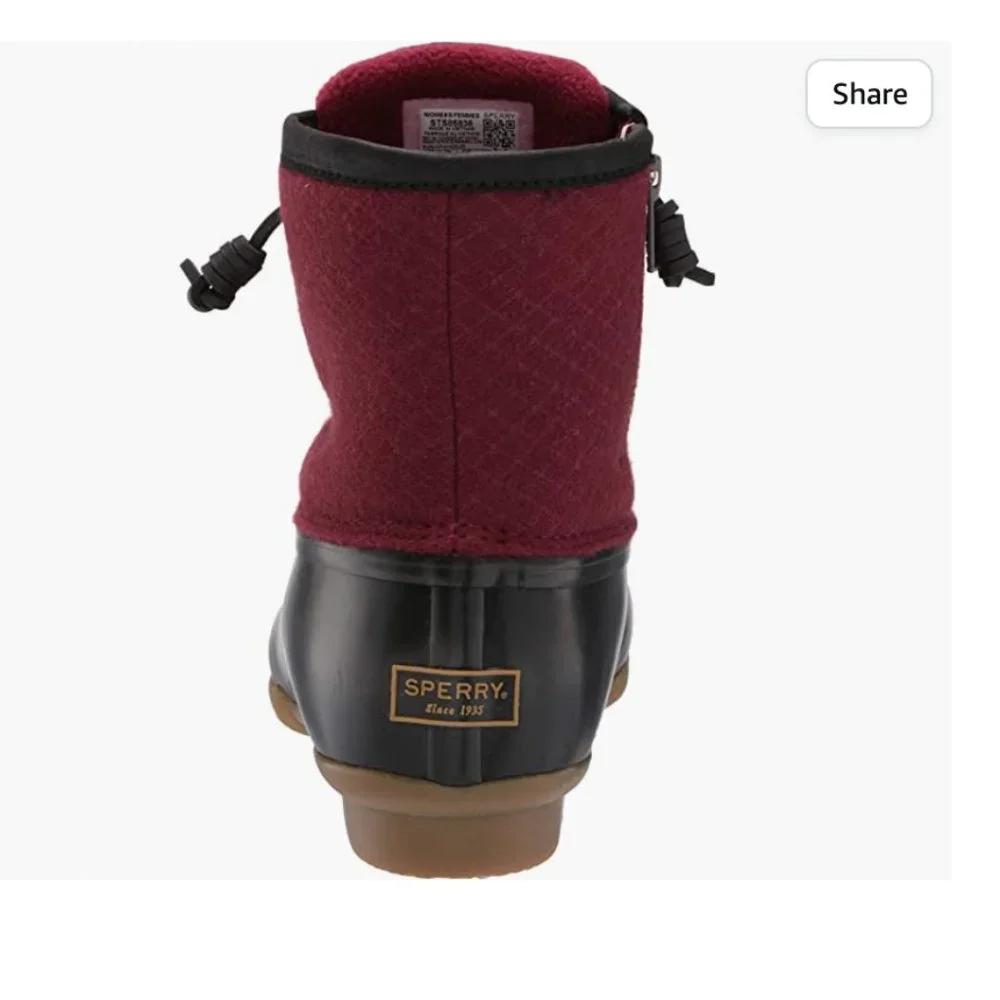 New in Box Sperry Women's Saltwater duck Emboss Wool snow Boots - Picture 3 of 7